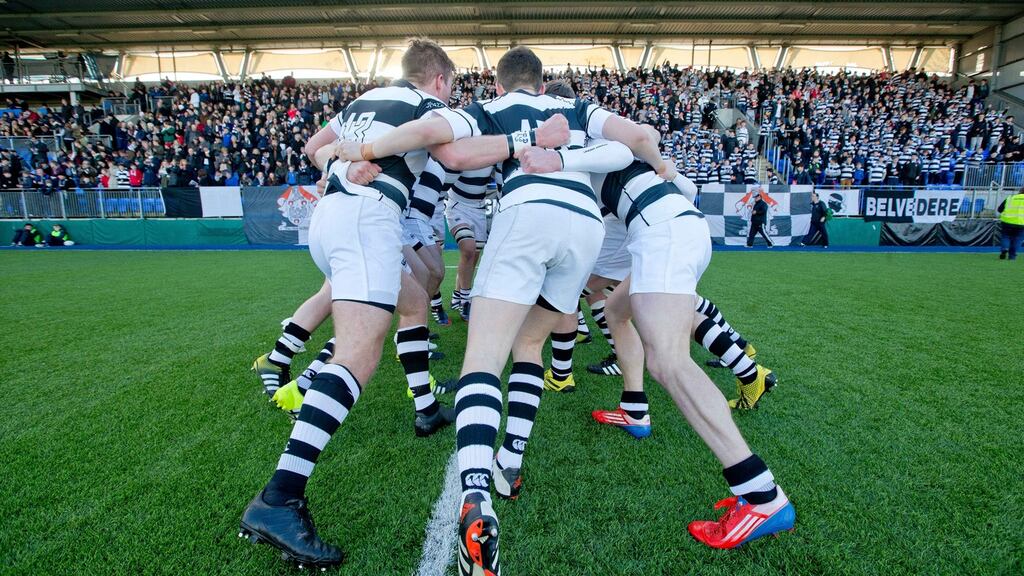 Belvedere College progressed to the last four of the Leinster Senior Cup on Monday. Photograph: Mandatory Credit ©INPHO/Morgan Treacy