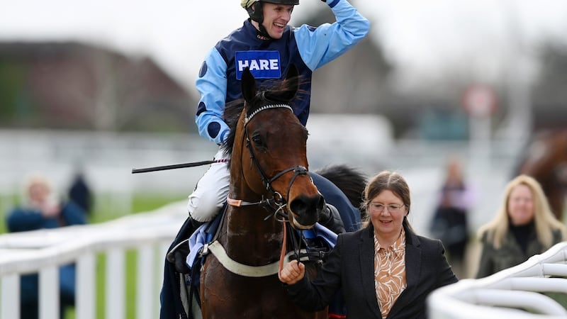 Tom Cannon on Edwardstone celebrates after winning the Arkle Chase on day one of the Cheltenham Festival. Photograph: Mike Hewitt/Getty Images