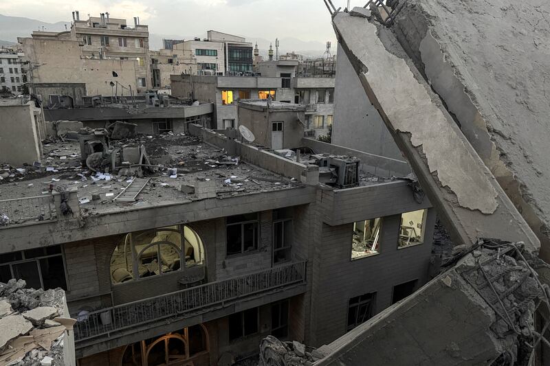 Debris and rubble are pictured at the scene of a building that was hit by an Israeli strike in Tehran. Photograph: Meghdad Madadi/Tasnim News/AFP via Getty Images