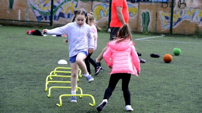 Fun Direction: girls at one of Ciaran Duffy’s training sessions. Photograph: Cyril Byrne