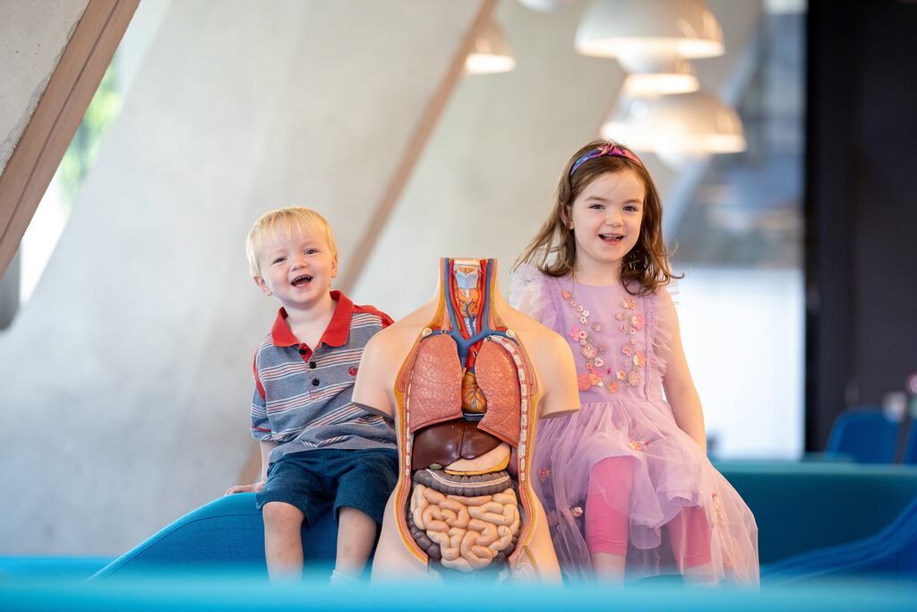Siblings Kara and Isaac Moss participated in a landmark study that supports the use of a ground-breaking Cystic Fibrosis drug in infants from four weeks of age. Photograph: Patrick Bolger