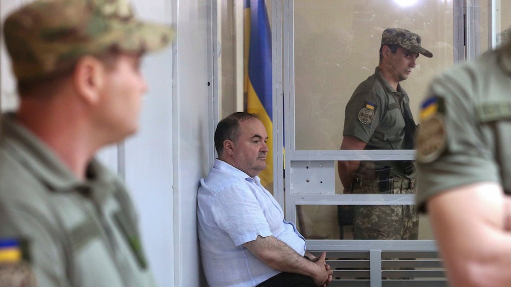 Boris Herman, who according to Ukrainian authorities is a suspect in a plot to murder Russian journalist Arkady Babchenko, at a court hearing in Kiev, Ukraine. Photograph: Reuters/Volodymyr Hontar