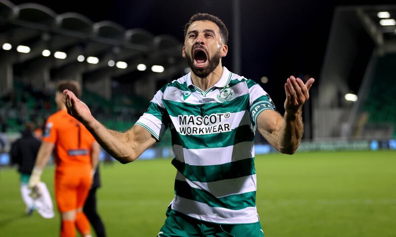 Shamrock Rovers defender Roberto Lopes has had a memorable week, with the arrival of his son Diego as well as qualifying for the World Cup with Cape Verde. Photograph: Ryan Byrne/Inpho