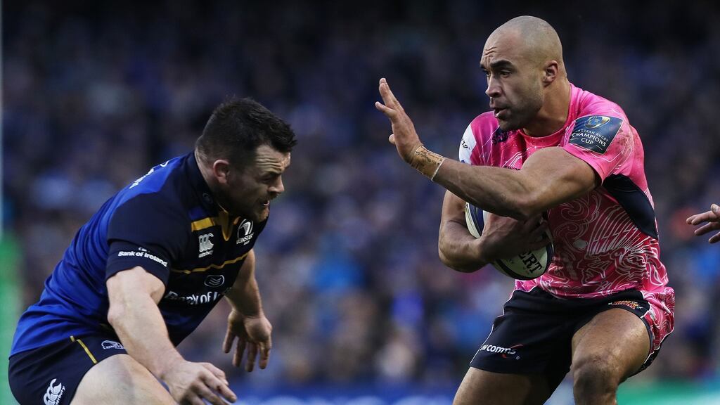 Leinster’s Cian Healy in action against Exeter Chiefs’ Olly Woodburn  during the  Champions Cup game at the Aviva Stadium. Photograph:  Brian Lawless/PA Wire
