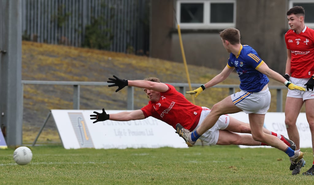 Longford's Dessie Reynolds scores one of three goals in his team's O'Byrne Cup final win. Photograph: Lorraine O’Sullivan/Inpho