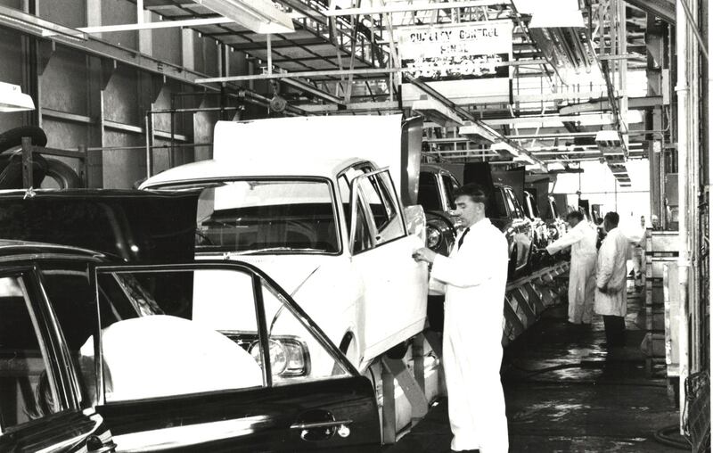 Ford: the quality control team inspecting cars as they come of the line in Cork