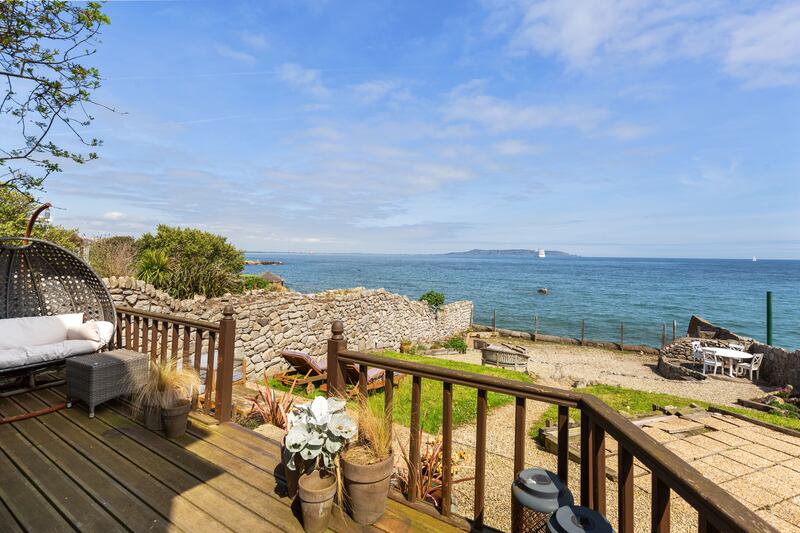 Deck overlooking back garden