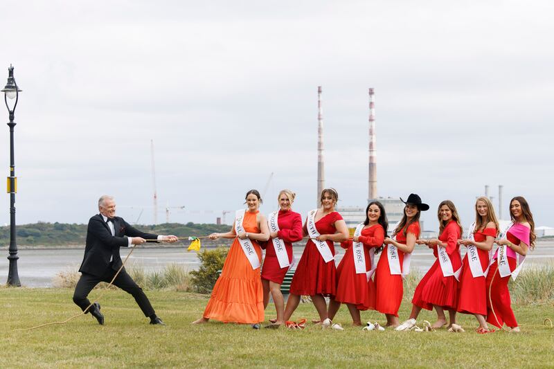 Let the games begin: Dáithí Ó Sé pictured with some of the 33 International Roses. Photograph: Andres Poveda