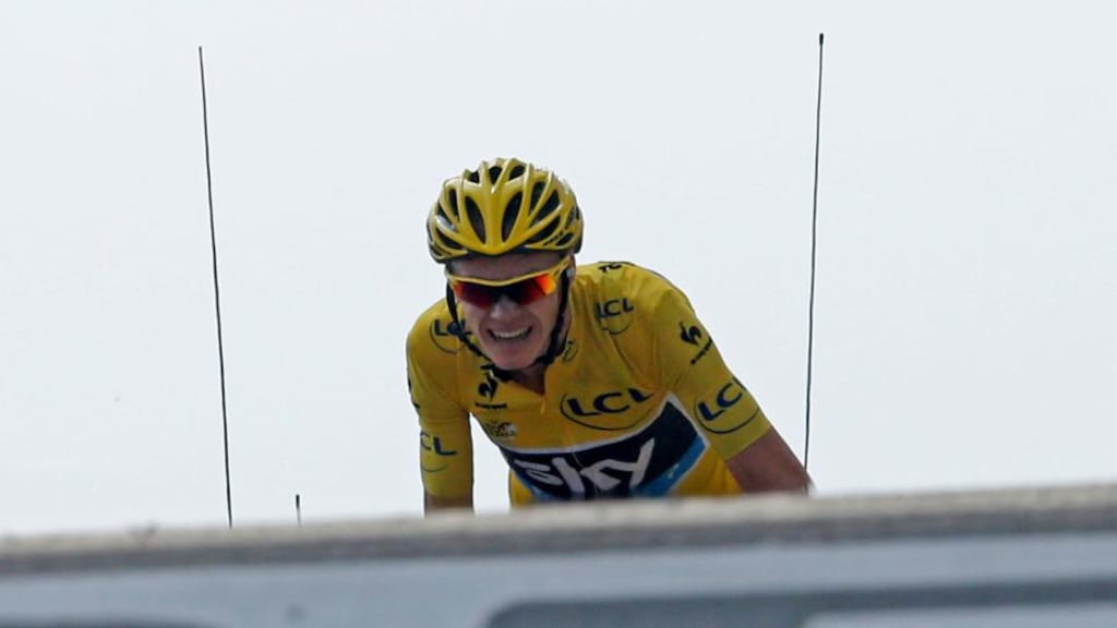 Chris Froome wins the 15th stage of the Tour de France on Mont Ventoux. Photograph: Jean-Paul Pelissier/Reuters