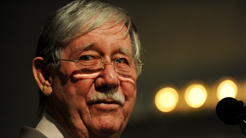 Australian entrepreneur Reginald “Reg” Grundy, who has died at his estate in Bermuda. He is best known for helping to bring the long-running drama Neighbours to screens across the globe. Photograph: Tracey Nearmy/EPA