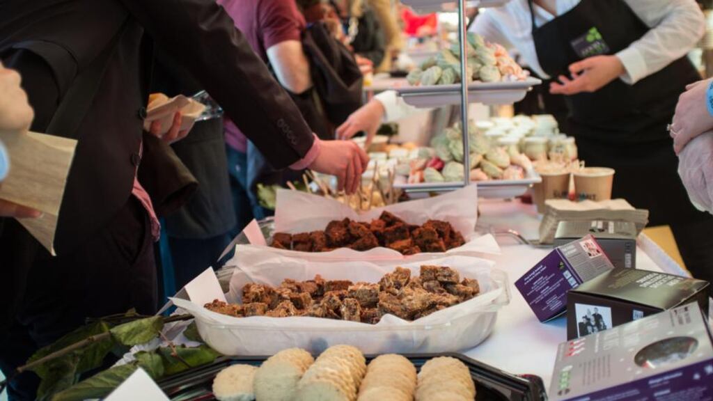 Good Food Ireland’s delegates lunch at the Web Summit in Dublin last year. Photograph: Luca Sartoni