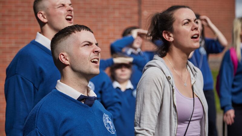 Scene from “The Young Offenders”: a six-part comedy by Vico Films, made for the BBC, in association with RTÉ. Photograph: Miki Barlok