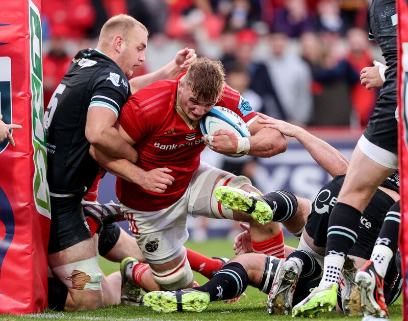 Munster's Gavin Coombes in action against Ospreys. 'No matter what we did last year, or this season, if we don’t win this week, then that’s it.' Photograph: Dan Sheridan/Inpho