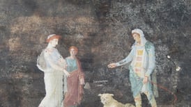 Banquet room with preserved frescoes unearthed among Pompeii ruins