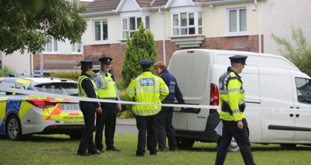Garda at the scene of the shooting at Griffeen Glen Park, Lucan, in September. Photograph: Gareth Chaney/Collins Photos