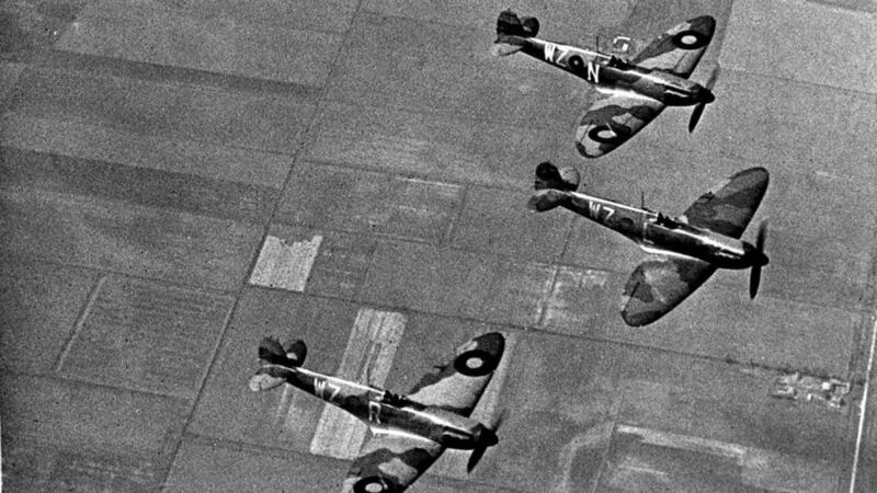 Spitfires flying in formation over Duxford in 1939. Photograph: PA