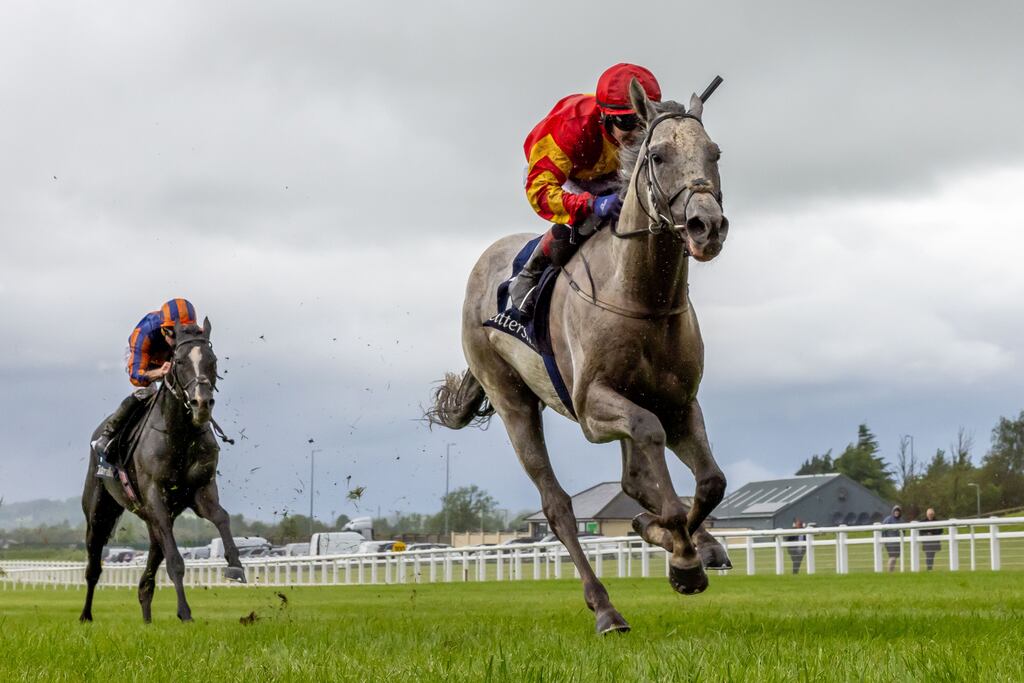 Colin Keane on White Birch win the the Tattersalls Gold Cup ahead of Auguste Rodin at the Curragh. Photograph: Morgan Treacy/Inpho