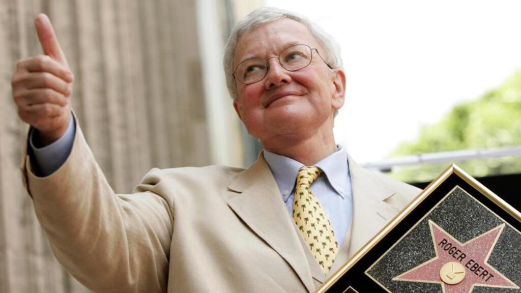 Movie critic Roger Ebert gives the thumbs-up after receiving a star on the Hollywood Walk of Fame in Hollywood in this file photo taken June 23, 2005. Photograph: Reuters/Mario Anzuoni/Files