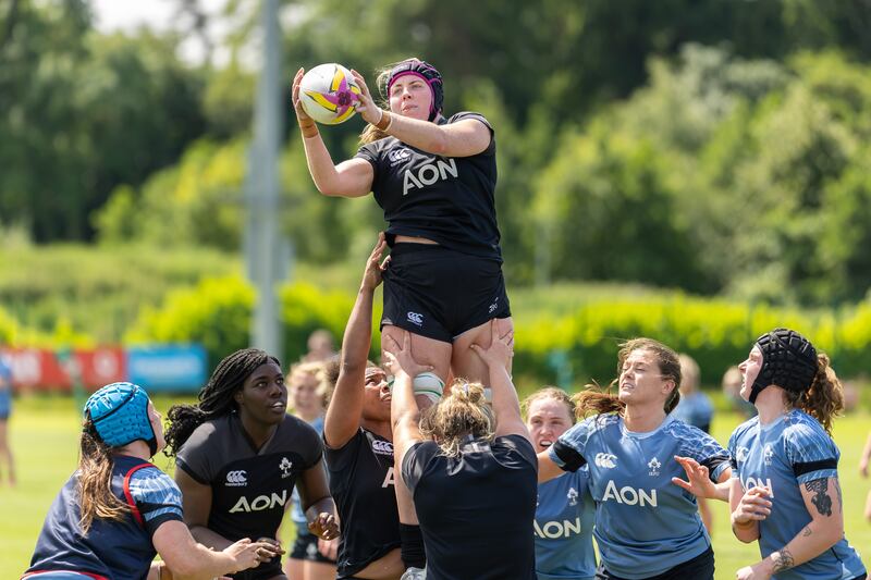 Fiona Tuite in training with Ireland in Dublin before the team headed to the World Cup. Photograph: Morgan Treacy/Inpho
