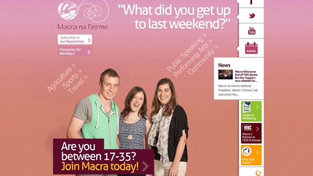 The Macra na Feirme website. “Macra na Feirme, as the only representative body for young farmers and rural youth in this country, should be proud of its achievements, especially in the context of the recent CAP young farmer measures.”