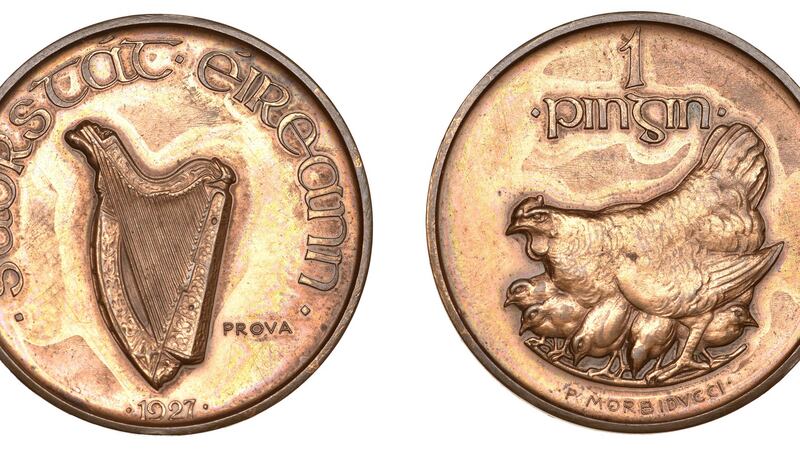 A never circulated Free State Penny will be auctioned by Dix, Noonan, Webb with an estimate of £4,000-£5,000 (€4,770- €5,963)