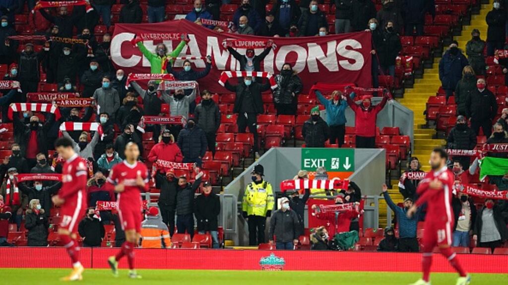 A limited number of fans may return for the final round of Premier League games in the 2020-21 season. File photograph: Getty Images
