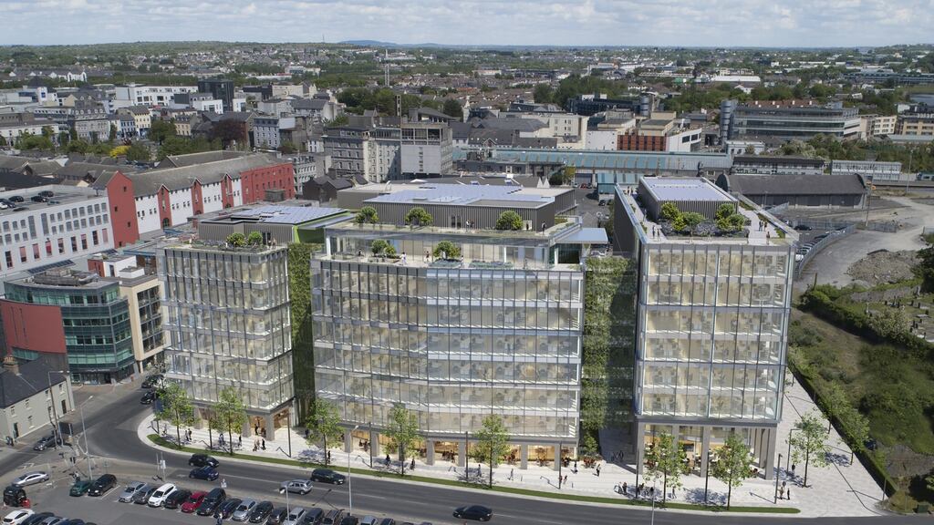 A computer-generated image of Edward Capital’s Bonham Quay development in Galway city centre.