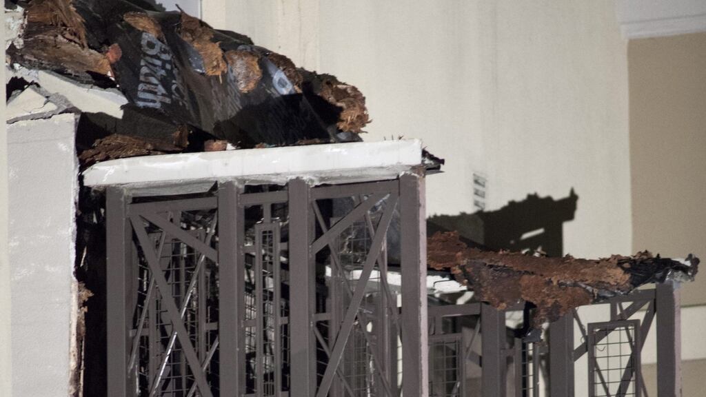 A view of the collapsed fourth-floor balcony at an apartment in Berkeley, California. The collapse led to the deaths of six students, five of them Irish, in June 2015. Photograph: Peter Da Silva/EPA