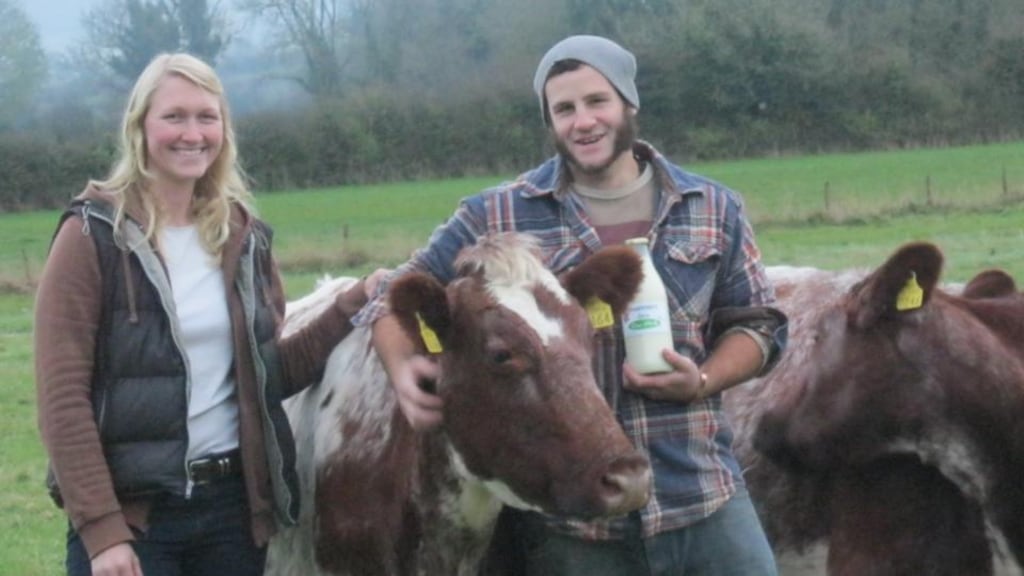 Raw nature: Owen Crawford – with his partner, Mimi Pierson – has started delivering bottled raw milk