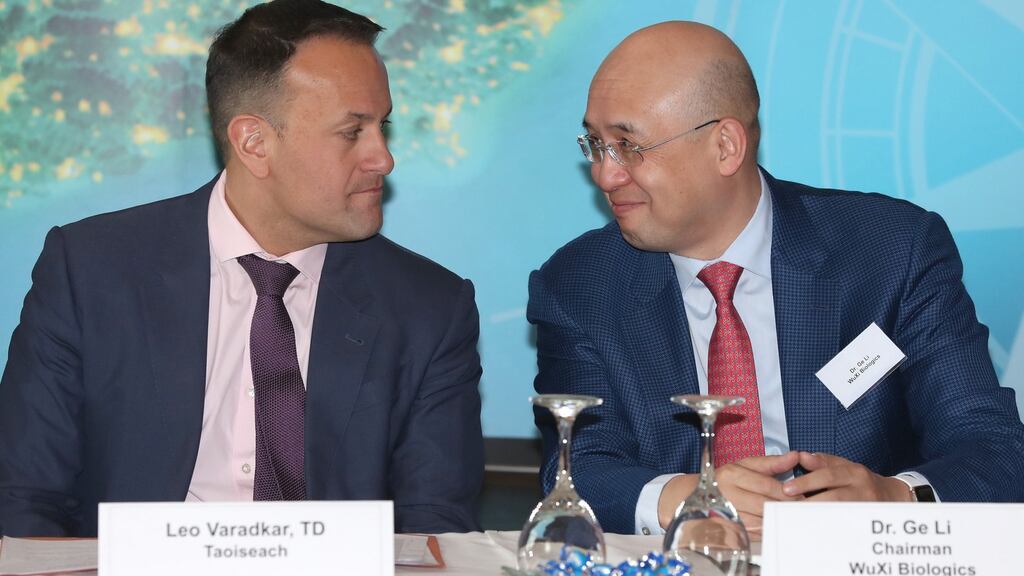 Taoiseach Leo Varadkar with Dr Ge Li of WuXi Biologics during a jobs announcement last year