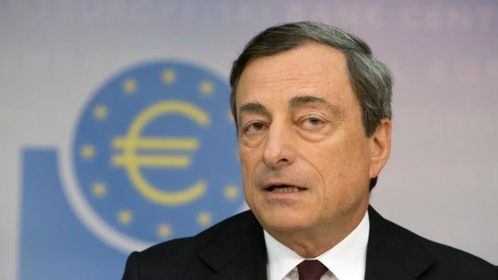 The plan, announced by ECB president Mario Draghi in September, aims to take rebundled debt off the balance sheets of euro-zone banks. Photograph: Martin Leissl/Bloomberg