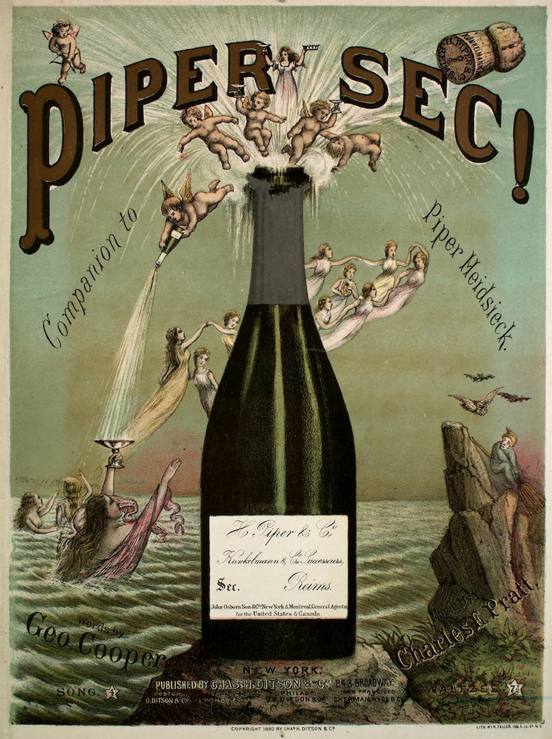 Sheet music cover image of the song Piper Sec! Companion to Piper Heidsieck. Photograph: Sheridan Libraries/Levy/Gado/Getty Images