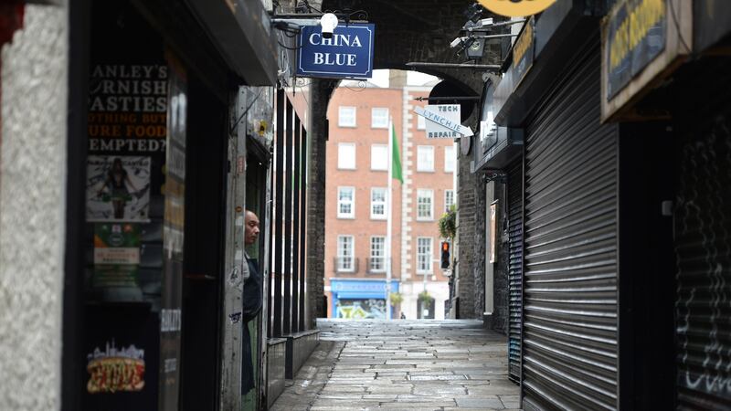 A tourist-free Temple Bar. Photograph: Dara Mac Dónaill