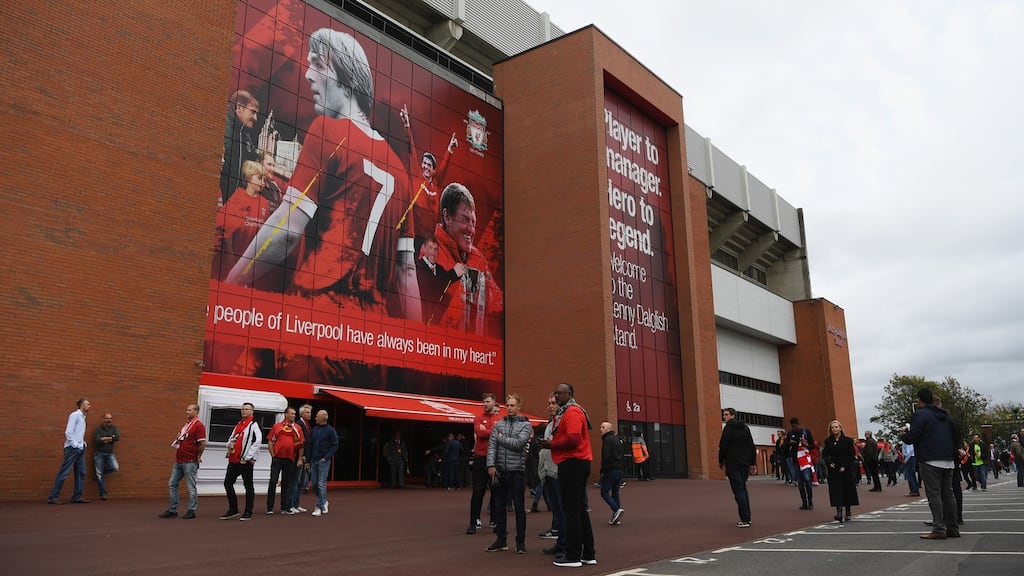 A general view of the newly named Kenny Dalglish Stand at Anfield. Type ‘gobshites’ into Google Maps and you’ll be directed right to it. Photo: Shaun Botterill/Getty Images