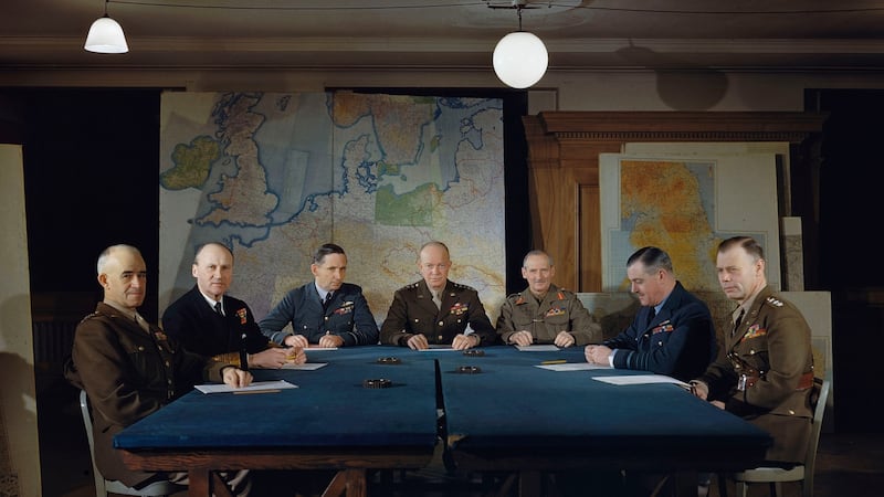 General Dwight D Eisenhower and his senior commanders at supreme allied headquarters in London, February 1944. Photograph: Ted Dearberg/IWM/PA