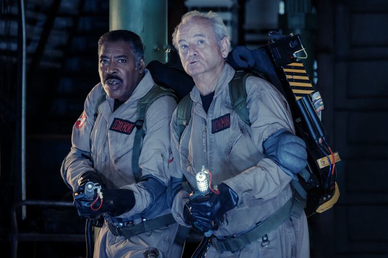 Ernie Hudson and Bill Murray in Ghostbusters: Frozen Empire. Photograph: p Buitendijk