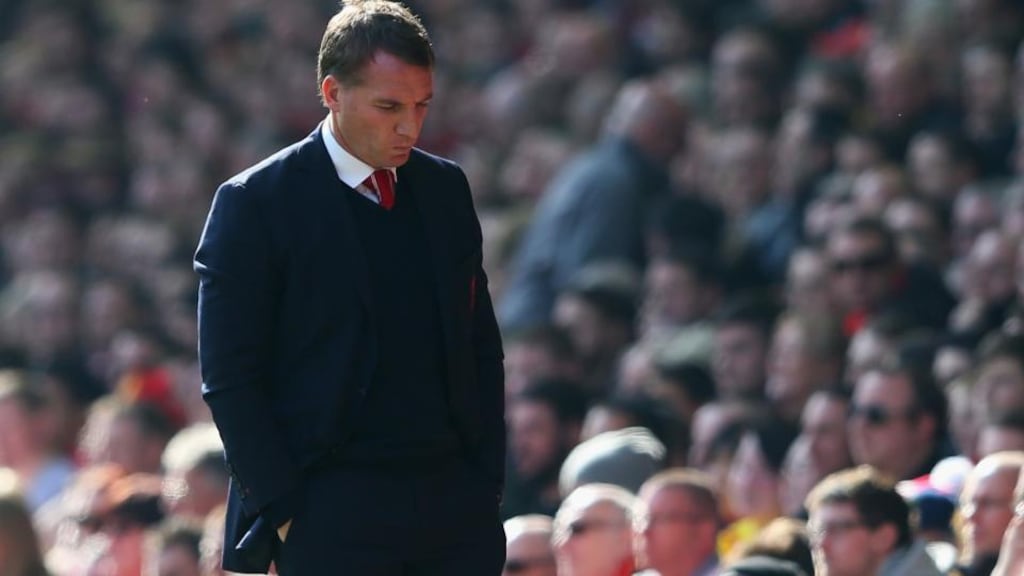 Since Brendan Rodgers  took over at Liverpool, he has won only five of 26 matches against the big four of Chelsea, Arsenal and the Manchester clubs. Photograph:  Alex Livesey/Getty Images