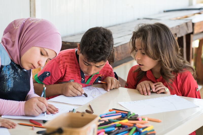 With the benefit of psycho-social support, the children can enjoy painting and drawing and do a lot of activities