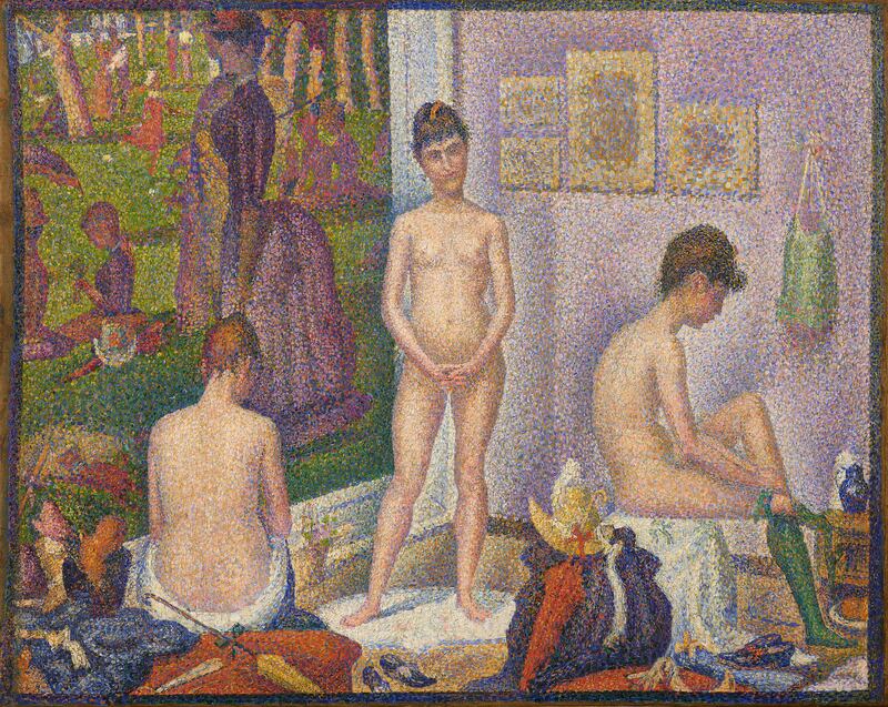 Georges Seurat’s 'Les Poseuses, Ensemble (Petite version)' from 1888 sold for $149.2 million including fees. Photograph: Christie’s via The New York Times