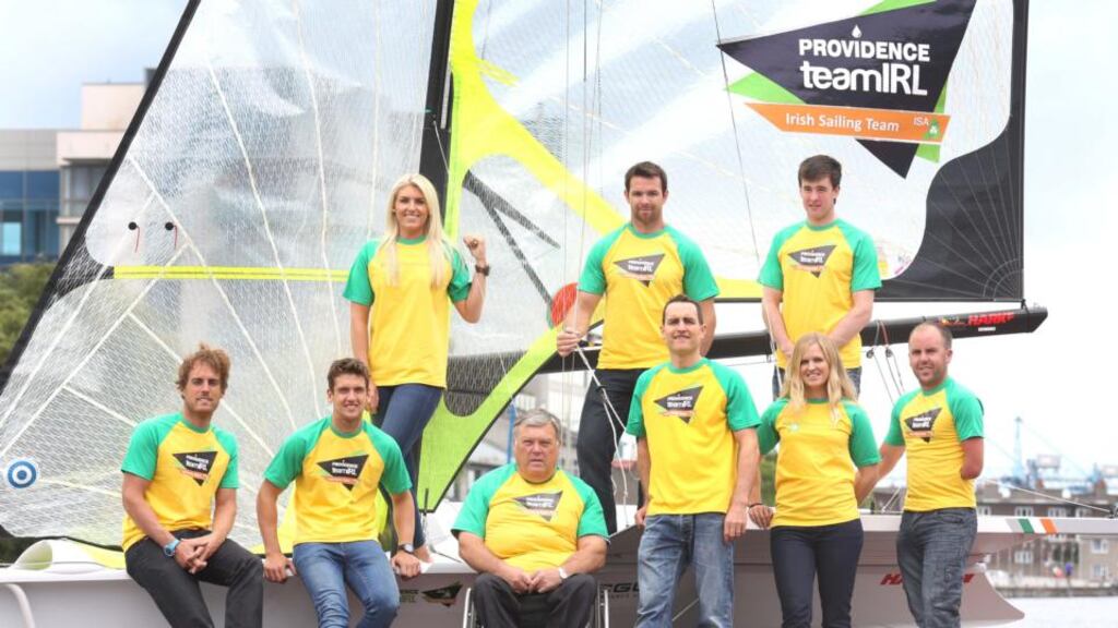 Sailors to represent Ireland at the ISAF Sailing World Championships to be hosted in Santander, Spain, in September are James Empsey (Laser Standard), Ryan Seaton (49er), Saskia Tidey (49erfx), John Twomey (Sonar Paralympic), Matt McGovern (49er), James O’Callaghan (ISA Performance Director), Andrea Brewster (49erfx), Finn Lynch (Laser Standard) and Ian Costello (Sonar Paralympic).