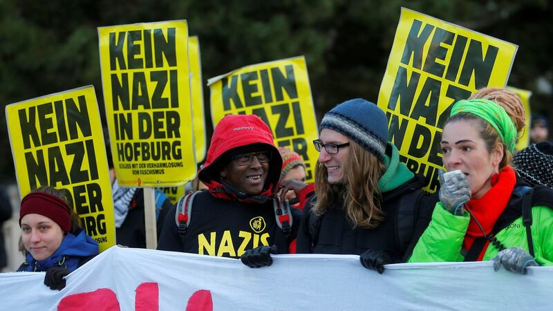 Pre-election demonstration against Norbert Hofer in Vienna, Austria. Photograph: Heinz-Peter Bader/Reuters