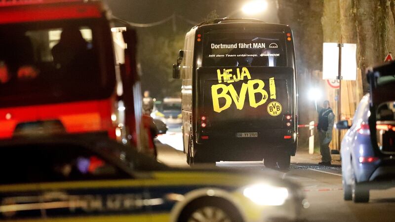 The team bus was targeted in an attack on April 11th. Photograph: Friedemann Vogel/EPA