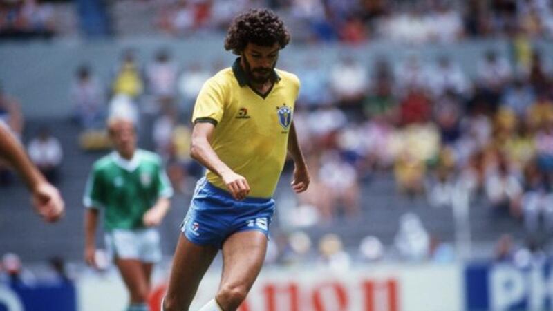 Socrates and Brazil thrashed Ireland 7-0 in 1982. Photograph: Billy Stickland/Inpho