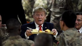 Trump visits troops in Afghanistan and says Taliban considering ceasefire