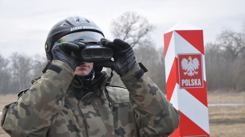 A guard at the Poland-Ukraine Border