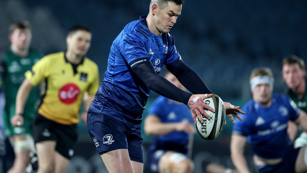 Johnny Sexton: has recoverd from concussion and returns to the Leinster team to face Ulster at the RDS. Photograph: Dan Sheridan/Inpho