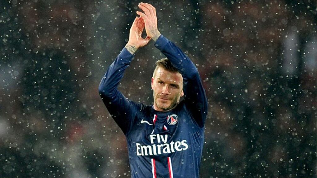 Former England captain David Beckham will retire from football at the end of the season. Photograph: Adam Davy/PA