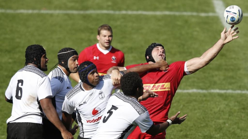Canada’s lock Jamie Cudmore: “That’s a key thing, keeping rugby’s ethics. You play hard, you shake hands – there’s a good level of respect.” Photograph: Adrian Dennis/AFP/Getty Images
