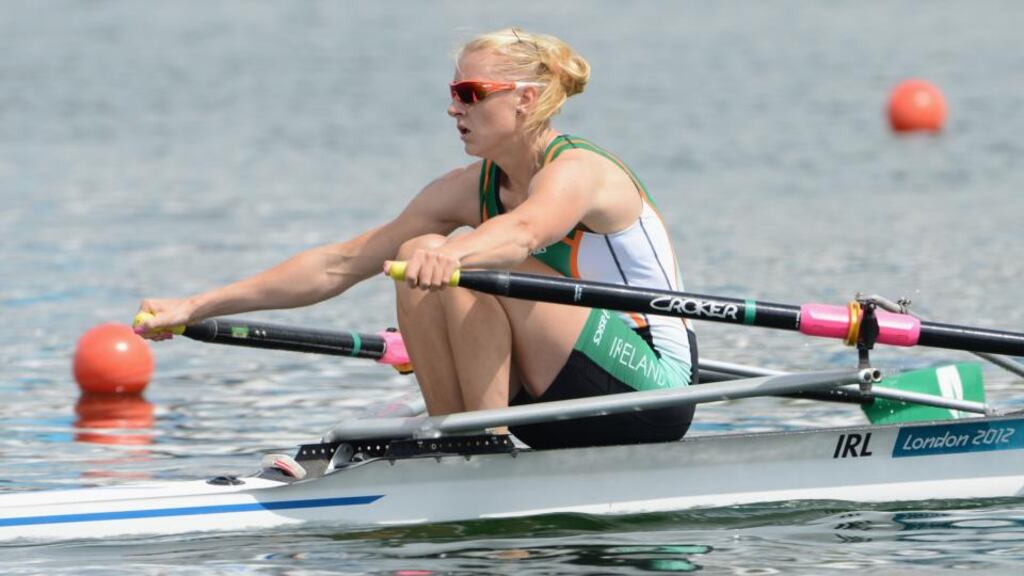 Ireland’s Sanita Puspure: qualified for today’s single sculls semi-final at the World Cup Regatta in Lucerne, Switzerland. Photo: Harry How/Getty