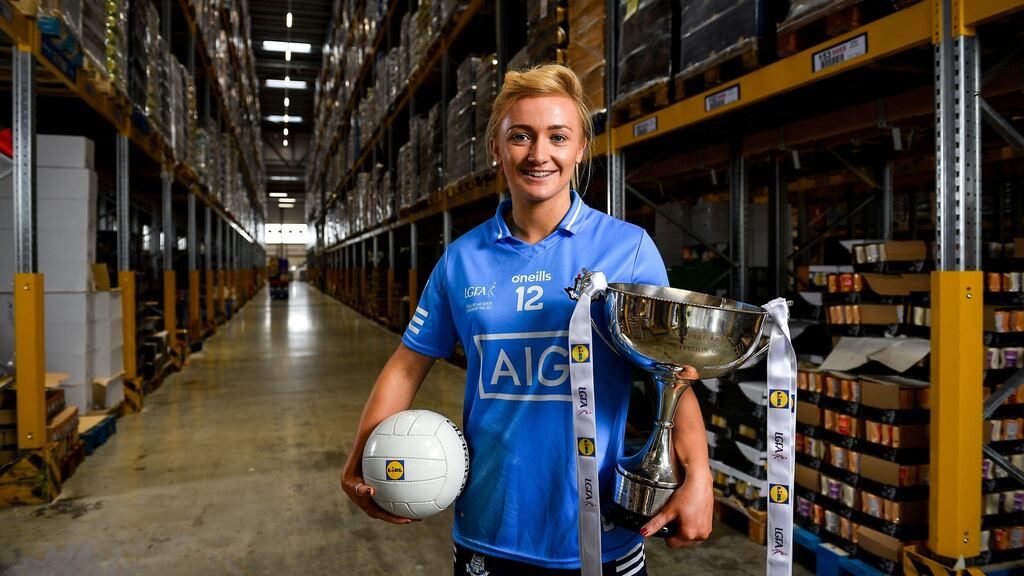 Carla Rowe with the Lidl Ladies National Football League trophy: ‘The hunger I have now is definitely way, way more than I’ve had over the last couple of years.” Photo by Brendan Moran/Sportsfile